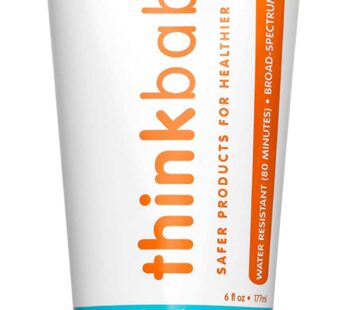 Baby Sunscreen Natural Sunblock from Thinkbaby, Safe, Water Resistant Sunscreen – SPF 50+ (6 ounce)