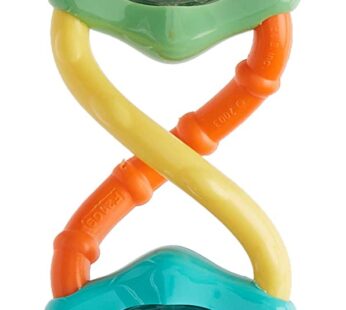 Bright Starts Rattle & Shake Barbell Toy, Ages 3 Months and Up Green