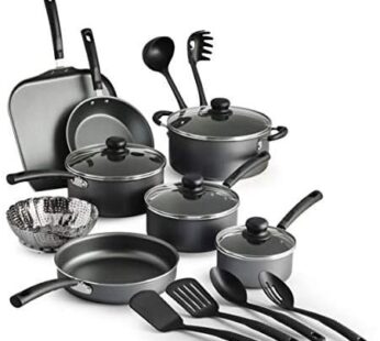 COLIBYOU 18 Piece Nonstick Pots & Pans Cookware Set Kitchen Kitchenware Cooking NEW (GRAY)