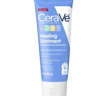 CeraVe Healing Ointment for Baby | Diaper Rash Cream for Extra Dry, Cracked Skin | Lanolin & Fragrance Free | 3 Ounce | Packaging May Vary