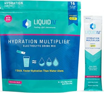 Liquid I.V. Hydration Multiplier – Passion Fruit – Hydration Powder Packets | Electrolyte Drink Mix | Easy Open Single-Serving Stick | Non-GMO