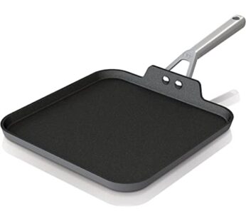 Ninja C30628 11-Inch Square Griddle Pan Foodi NeverStick Premium Hard-Anodized, Slate Grey, 11 Inch