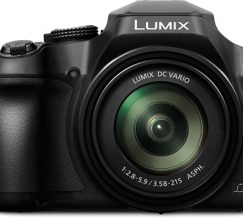 Panasonic LUMIX FZ80 4K Digital Camera, 18.1 Megapixel Video Camera, 60X Zoom DC VARIO 20-1200mm Lens, F2.8-5.9 Aperture, Power O.I.S. Stabilization, Touch Enabled 3-Inch LCD, Wi-Fi, DC-FZ80K (Black)