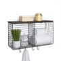 Spectrum Diversified Vintage Extra Large Cabinet & Wall-Mounted Basket for Storage & Organization Rustic Farmhouse Decor, Sturdy Steel Wire Storage Bin, Industrial Gray